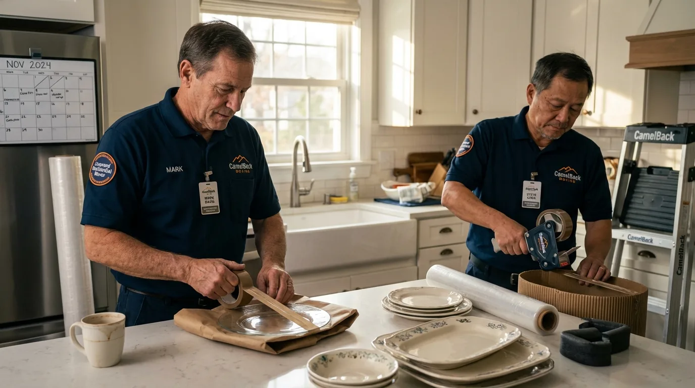 Professional crew packing kitchen dishware in Greensboro, AL